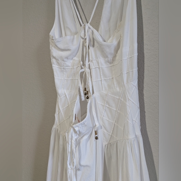 Free People Summer Queen Midi Lace Up Back Midi Dress White S - Picture 9 of 14